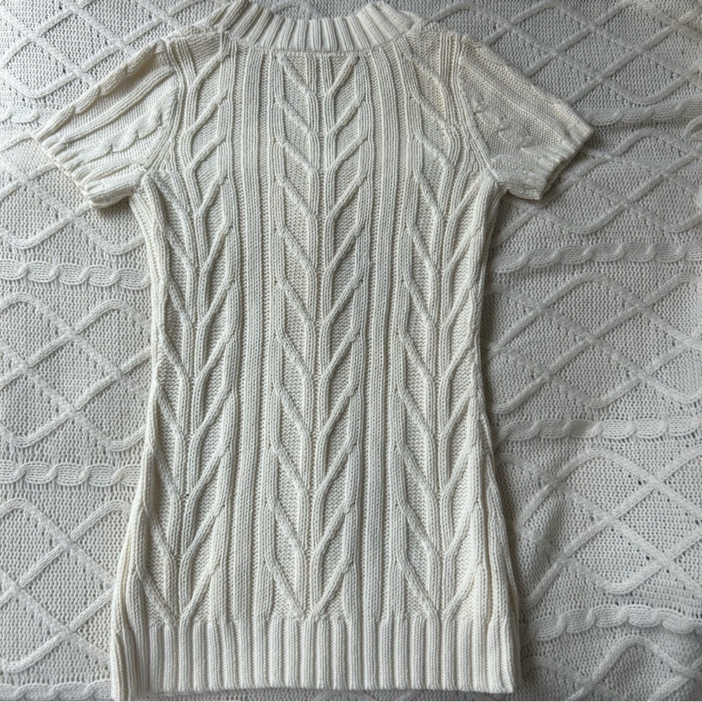 Esprit Cream Cable Knit Short Sleeve Cardigan - Picture 2 of 5